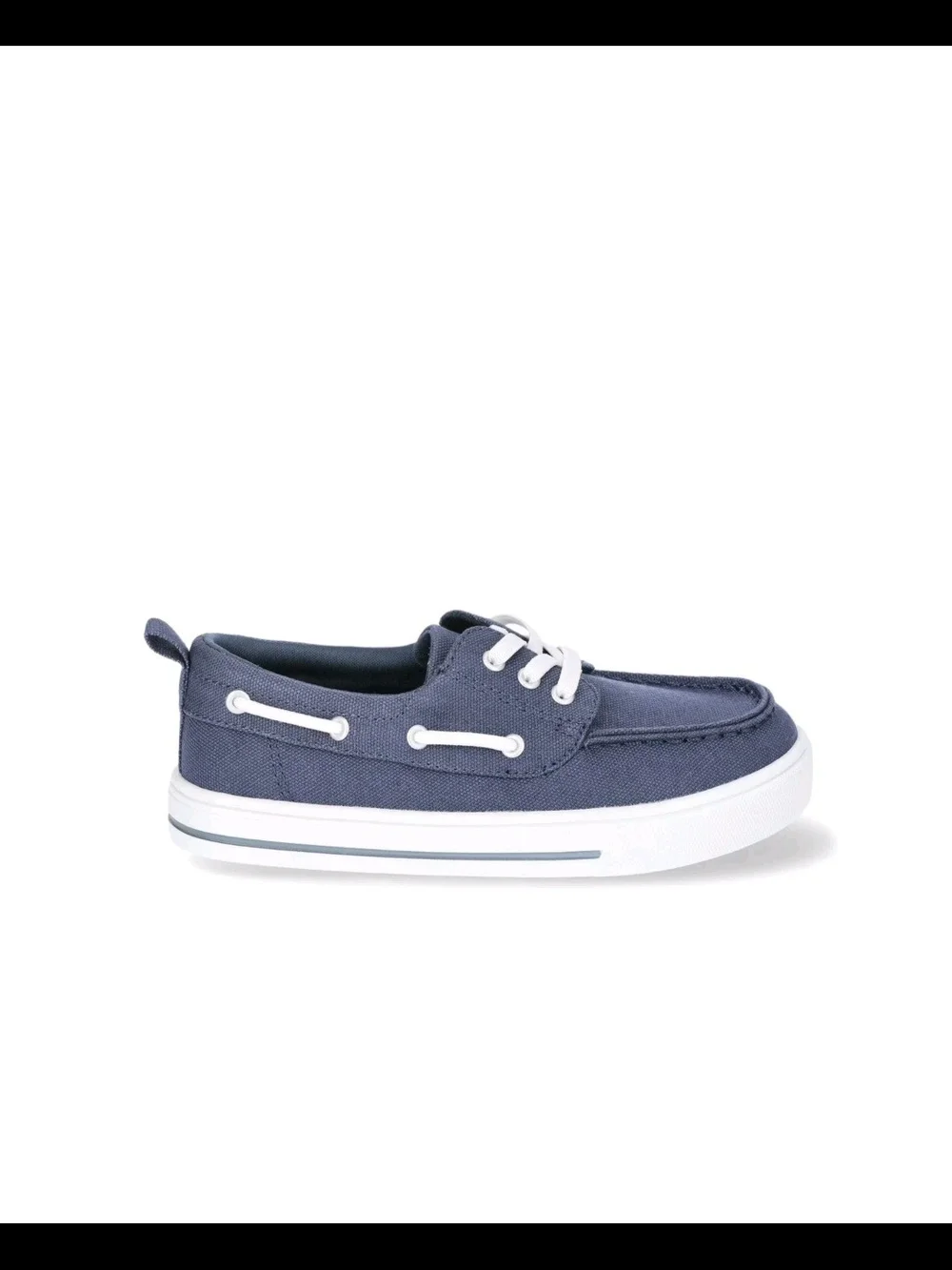 Boys Wonder Nation Slip On Canvas Boat Shoe Navy and White Size 10 Toddler